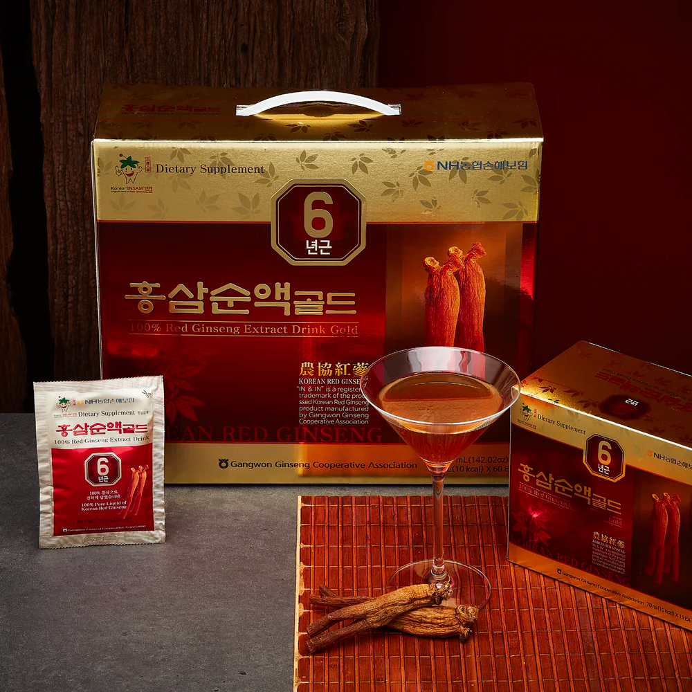 Korean Red Ginseng Extract Drink Gold Pouch 70ml × 60