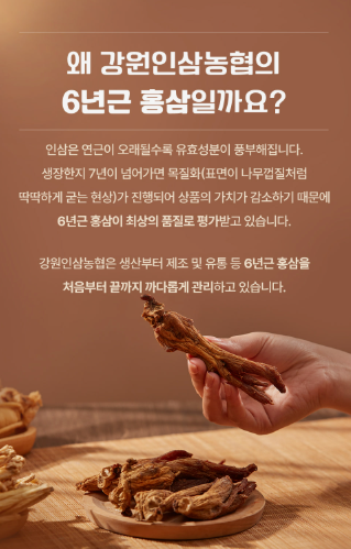 Premium 6-Year-Old Korean Red Ginseng Roots – 300g